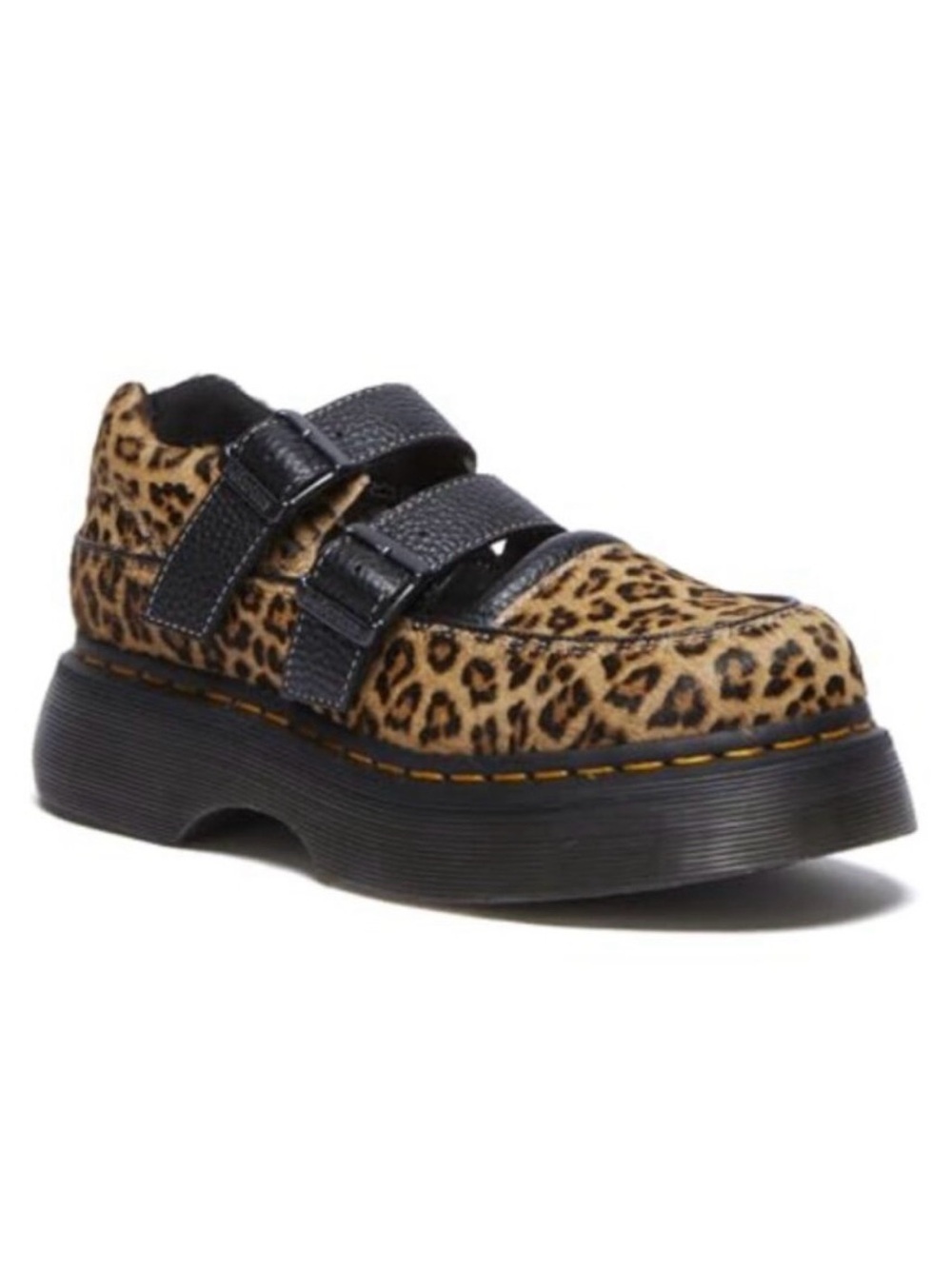 Women’s US size 8 UK 6 Leopard Print Platform Shoe with Black Straps B